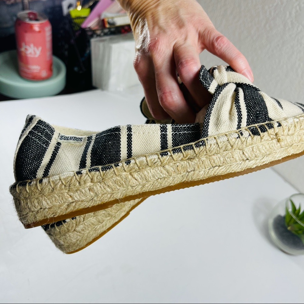 Soludos Platform Espadrilles Striped Knotted Smok… - image 5